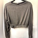 Colsie cropped long sleeve shirt gray size medium Photo 0
