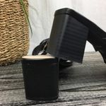 H by Halston Halston Women's Black Square Toe Vegan Leather Buckle Block Heel Sandal 9 Photo 5