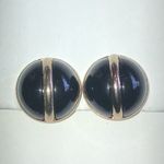 Sarah Coventry Elegant Vintage Navy Blue and Gold Tone Earrings Photo 4