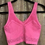 Aerie  Hot Pink Burst Superchill Seamless Pointelle Bra Top Medium NWOT Photo 0