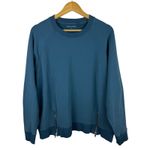 Universal Standard  Peachy Terry Side Zip Pullover Teal Sz‎ M (US XXL) Sweatshirt Photo 1