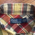 Ralph Lauren Polo  Cropped Plaid Cotton Tie Front Top Photo 5