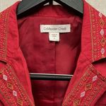 Coldwater Creek Vintage Embroidered Red Faux Suede Jacket Festival Western Boho Photo 2