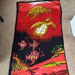 Red and Black Sea turtle scarf Beach whimsy‎ Photo 0