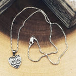 Skull Lovers Sterling Silver Heart Necklace Silver Photo 0