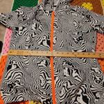 FILA Sport White Black Neon Coral Zebra Print Thin Long Sleeve Jacket Size XS Photo 2