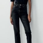 ZARA  Mom Fit High Rise / high waist Jeans in faded effect Black color Photo 0