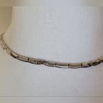 Vintage Silver Tone Rhinestone Metal Necklace Choker Photo 3