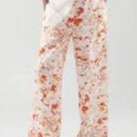 COS  Leisurewear White With Orange Abstract Print Elastic Waistband Pants Size 4 Photo 1