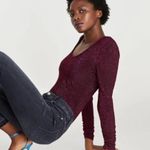 ZARA NWT  knit shimmer glitter bodysuit Photo 2