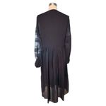 W By Worth WORTH Collection Georgette Pintuck Peasant Dress New Navy Blue Midi Ruffle 6 NWT Photo 9