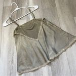 Moona Star Tank Top silk floral lace trim womens Green (one size) handmade chic Size undefined Photo 3