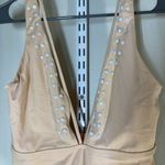 REEF  kaleidoscope nude plunge front strappy swimsuit with pearl accents Photo 11