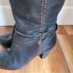 UGG Claudine Women's Tall Black Leather Heeled Boots Size 10 SKU#241139 Photo 2