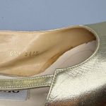 Evan Picone  Vintage Gold Metallic Leather Slingback Heels Pointed Toe Shoes 6.5M Photo 7