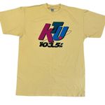 Oneita KTU 103.5 FM Radio NY T Shirt Size XL Yellow 1990s Vintage RARE Photo 0