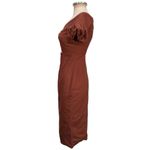 Yaura Toni Off The Shoulder Cut Out Midi Dress Size UK 10 US 6 Brown Photo 4
