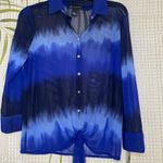 INC International Concepts Blue Hombre Field Tie Dye button up shirt Size Small Photo 3