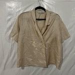 Oscar de la Renta  Expressions Cream Striped Blouse Size 12 Photo 0