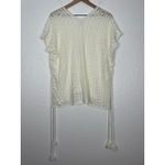 Zyia  Active Swimwear Cream Open Knit Swim Cover Up Boho Size Small Photo 4