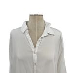 l*space L*‎ Pacifica Tunic Button Down Shirt White Size Medium Large Photo 3