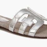 Sam Edelman Bay Metallic Silver Slide Sandals size 8M NWT Photo 0