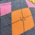 Ny&co NY &  Argyle Cardigan Gray Pink Orange Preppy Button Up Sweater Sz M Photo 4