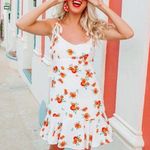 Wild Fable White Fit and Flare Dress with Clementines or Oranges Women’s Large Photo 7