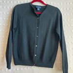 Ann Taylor  Vintage Merino Wool Cardigan Sweater Sz L Black Photo 0