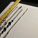 Women’s Lot Of 4 Rhinestone Tennis Bracelet Adjustable Extension Chains Photo 8