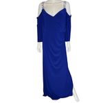 R & M Richards  Plus Size Embellished Cold-Shoulder Gown Electric Blue Sz 22W Photo 1