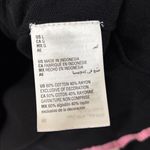 Charter Club  Black Cardigan with Pink Embroidered Lip Appliqué Size L Photo 4