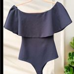 Boohoo  Navy Blue Off the Shoulder Bodysuit Size 2 Photo 0