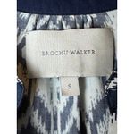 Brochu Walker Shirt Women Small Blue Asteria Ikat Poplin Button Down Luxury Photo 7