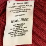 Anthropologie Red Cable Chunky Knit Pullover Hooded Sweater Jacket Top Size L Photo 4