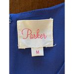 Parker  Royal Blue Silk Sleeveless Scoop Neck Fit‎ And Flare Mini Dress Size M Photo 8