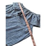 Madewell Linen Blend Striped One-Shoulder Ruffle Chambray Dress Size M Photo 9