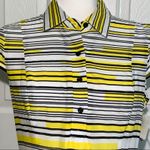 Nine West Dress Yellow Black White Striped Cap Sleeve Summer Dress Size 4 NEW Photo 5