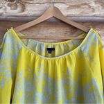 Gap Factory flowy lightweight floral 3/4 sleeve cold shoulder blouse size XL Yellow Photo 5