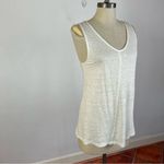 Sundance  White V Neck Linen Tank Top Photo 1