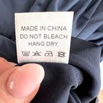 Boutique NWOT Womens Super Sexy Satin Shirt Dress Silky Satiny Dark Navy Size Medium Photo 9