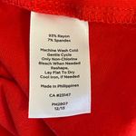 Talbots  Womens Blouse Shirt Large X Red Short Sleeves V-Neck Pullover Stretch Photo 3