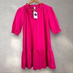 CARYN LAWN Pink Clare Dress Short Sleeve One Size Cotton‎ Poplin NWT Photo 4