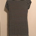 Love j Black & White Striped High Low Split Seam Pocket Tee Photo 3