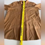 Vintage August Silk Tan Brown Silk Tunic Asian Style Jacket Dress Shirt Size 12 Photo 8