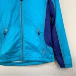 Adidas Blue Windbreaker Rain Slicker Running Jacket Size Medium Sporty Athletic Photo 4
