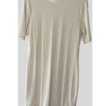 INC Size 16 Office Work Wear Sweaterdress Ribbed Knit Beige Short Sleeve Dress Photo 5
