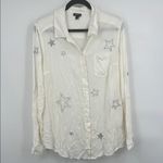 Torrid  Taylor - White Gauze Embroidered Star Button Front Relaxed Fit Shirt Photo 3