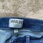 AGOLDE Women’s Dark Blue Mid Rise Skinny Jeans Photo 5