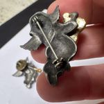 Lot Of 2 Signed Daria Brooch / Pin Pewter Angel Cherubs Musical Instrument Silver Photo 6
